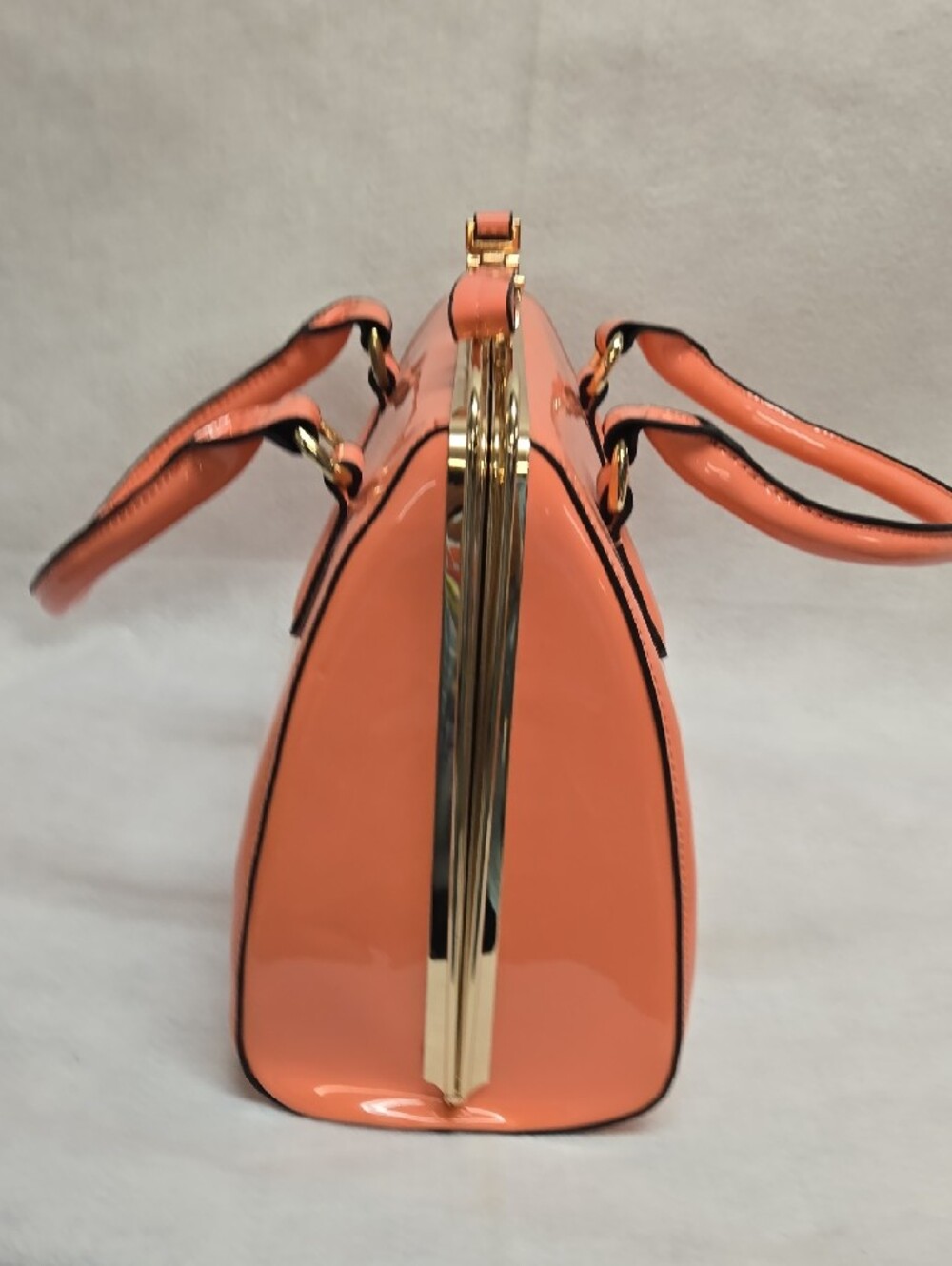 Top-Handle Satchel Coral Pink 10x12x6.5 With Matching Wallet - Picture 3 of 16